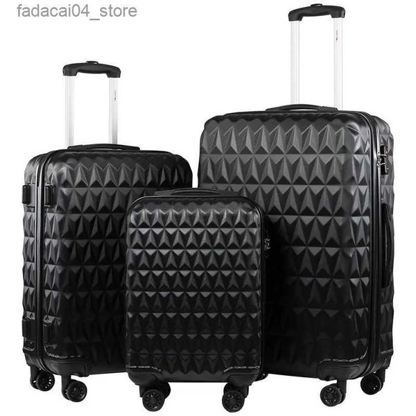 Maletas Conjuntos de equipaje 3 piezas Bolsa de viaje de gran capacidad 20/24/28 pulgadas Maleta Bolsa Equipaje rodante Spinner Trolley Maleta de viaje Q240115