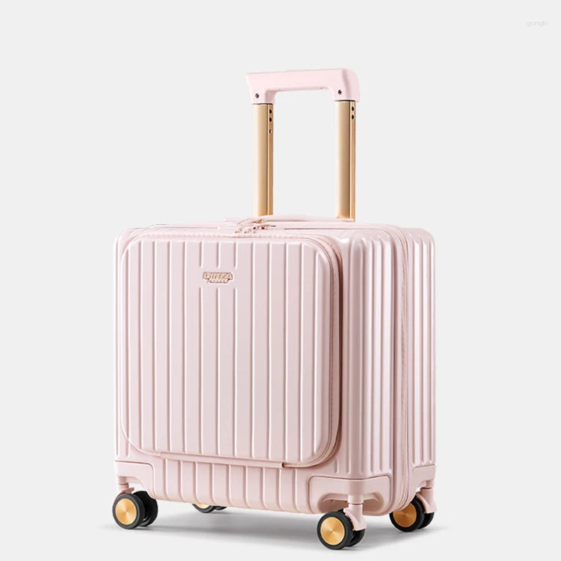 Koffers Bagage Dames Advanced Zipper Boarding Case Mannelijke trekstaaf Universeel wiel 17 inch duurzame koffer