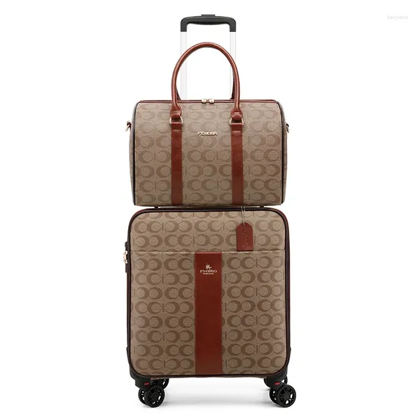 Valises de luxe en cuir PU, ensembles de bagages avec sac à main, valise à roulettes, sac de voyage, bagages à main