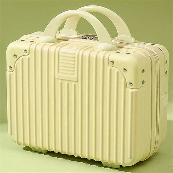 Maletas Maquillaje 14 equipaje de mano pequeño con regalos de mano, mini caja de viaje, caja de contraseña de 16 pulgadas 231215
