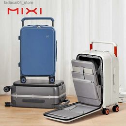 Valises Mixi 2023 nouveau Design large poignée valise hommes bagages à main femmes voyage boîtier de chariot 20 pouces cabine PC cadre en aluminium M9275 Q240115