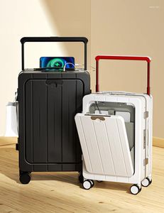 Valises N6831 Boîte à bagages à ouverture avant Large tige Femelle Chariot d'embarquement Business Multifonctionnel Voyage Cas