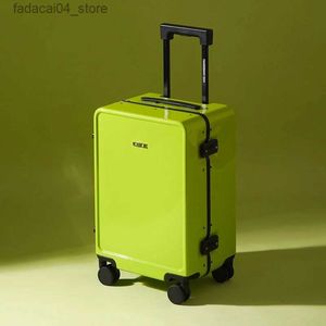 Valises Nouveau 202426 pouces de haute qualité hommes rétro Spinner bagages roulants femmes couleur unie chariot valise roue universelle boîtes de voyage Q240115