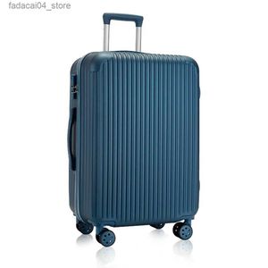 Koffers Nieuw Donkerblauw/Roze/Wit Spinner Reiskoffer voor heren/dames 20 inch bagage met trolley Supercompressief materiaal ABS + PC Q240115