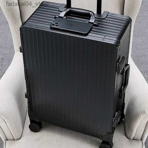 Koffers Nieuwe Japanse Aluminium Reisbagage Stille Universele Wiel Pull Bar Box One Nine Open Carry Op Koffer Boarding Box 20 24 Q240115