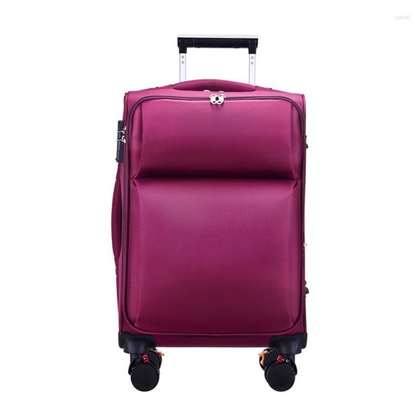 Valises Oxford Tissu Bagages Grande Capacité Étanche Durable Boîte De Chariot Valise D'affaires Pour Hommes Expansion 20 Pouces Code D'embarquement