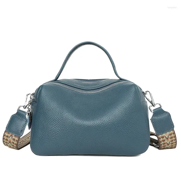 Maletas PK06 Bolso de cuero genuino Moda Mujer Hombro Messenger Bag Color Sólido Tote de cuero