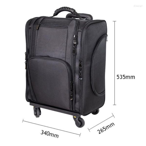 Maletas Maleta de viaje de corta distancia Estuche cosmético profesional Bolsa de carrito de nailon Maleta plegable impermeable Caja de herramientas de belleza