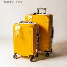 Valises valise en aluminium ceinture bagages 2023 nouvelle valise de voyage mode Maletas Viaje Q240115