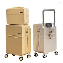 Koffers Koffer Wachtwoord Cabinebagage 20 inch drager Brede trekstangpak Toegestaan voor zowel mannen als vrouwen Multifunctionele USB