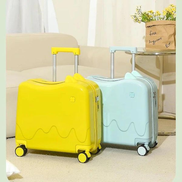 Valises Valise Set 18 pouces Enfants Bagages Sac À Main Avec Roues 3D Dessin Animé Enfants Portable Sacs Roulables