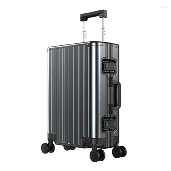 Valises Valises 20/24/28 pouces en aluminium coque rigide chariot bagages haute qualité mode valise de voyage analyse de rentabilisation cabine de cabine