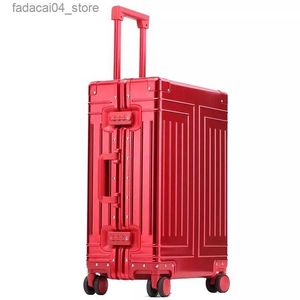 Koffers aluminium reisbagage van topkwaliteit zakelijke trolley koffer tas spinner boarding handbagage 20/24/26/29 inch Q240116