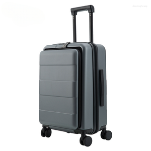 Valises Voyage Couverture Ouverte Business Case 20 Pouces Sac D'embarquement Négociation Bagage Serrure Roue Universelle Trolley Cas