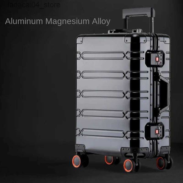 Maletas Maleta de viaje Todo aleación de aluminio y magnesio Equipaje Carro Caja Envío gratis Ventas calientes Ruedas universales Caja de metal Caja de embarque Q240115