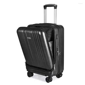 Maletas Maleta de viaje Cabina Equipaje rodante con bolsa para computadora portátil Mujer Trolley Carga USB Hombres Caja de negocios de lujo