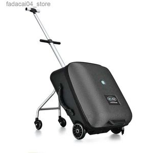 Valises voyage conte enfants Scooter valise paresseux continuer à rouler boîte à bagages assis chariot sac pour bébé Q240115