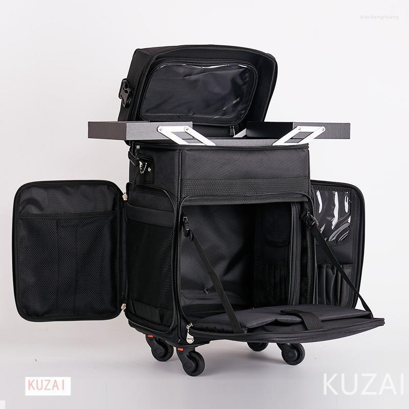 スーツケーストロリーコスメティックケースネイルメイクアップツールボックス女性のためのプロフェッショナルスーツケースビューティータトゥーボックスローリング荷物マレタデ