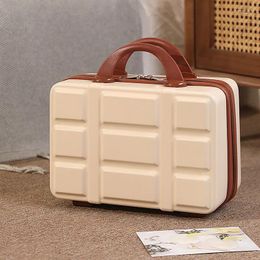 Koffers XZAN 14 inch make-up reiskoffer harde schaal cosmetische handbagage organizer mini ABS draagkoffer met elastische band