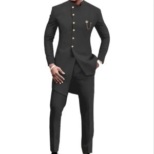 Pakken 2 -delige Blazer Sets Herenpakken Jassen voor mannen Luxe Luxe Lange Coatslim Fit Brader Tuxedo Male Homme Wedding (Blazer+broek)