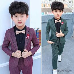 Suits 2021 Boys Formal Jacket+Pants 2pcs Mariage kledingset Gentleman Enfant Kids Wedding Suit Kinderen Performance Evening Jurk