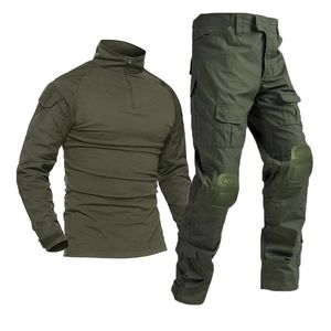 Trajes Airsoft Paintball ropa de trabajo uniforme de tiro militar combate táctico camisas de camuflaje Cargo rodilleras pantalones trajes del ejército