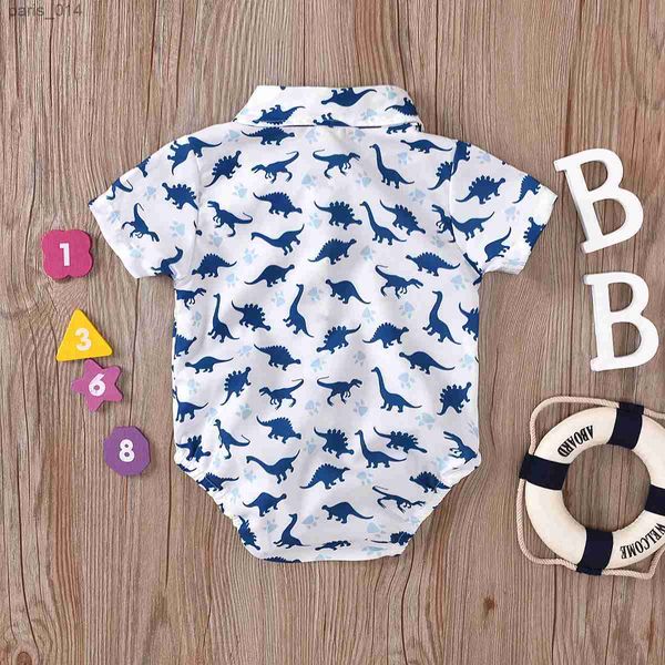 Costumes vêtements pour bébé avec béret nouveau-né les vêtements de bébé 0 3 mois d'été Dinosaur Print Jumps Cuit + suspension Coton Shorts Kids Tenue