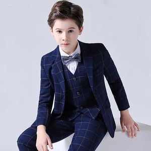 Pakken grote jongens baljurken voor afstuderen Baby Boy Birthday Formal Photography Pak Kids Blazer Jurk Children Party Prom Sticking Set