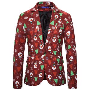 Blazers navideños para hombre, chaquetas estampadas de Color de contraste de invierno a la moda, abrigos de manga larga, blusa superior, ropa para hombre