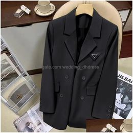 Costumes Blazer Designer Femmes Blazers Manteaux Mode Premium Costume Manteau Plus Taille Dames Tops Veste Envoyer Ceinture Affaires Casual Travail R Dhqej