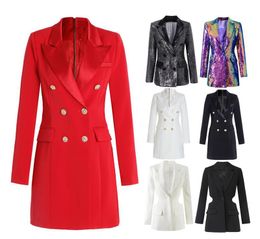 Trajes Blazers Traje de oficina para mujer Blazer Vestido Chaqueta brillante con lentejuelas y abrigo multicolor