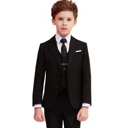 Pakken Jongens Zwart 007 Trouwpak Kids Formele Blazer Kleding Set Gentleman Kinderen Dag Afstuderen Koor Prestaties Jurk Kostuum 230809