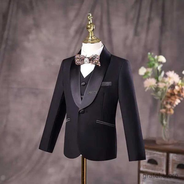 Trajes para niños negros 007 traje de boda niños