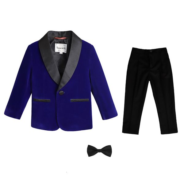 Costumes Garçons Velours Côtelé Slim Fit Costume Ensemble Formel Garçon Fête De Mariage Beau Piano Hôte Performance Costume Enfants Blazer Pantalon Bowtie tenue 230131