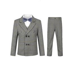 Pakken Jongens Pak Voor Party Bruiloft Kids Toespraak Gastheer Jas Vest Broek Bowtie 4 STUKS Ceremonie Tuxedo Jurk Kinderen pography 230726