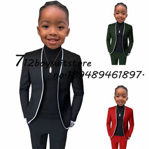 Suits Boys Suit Jacket Pants 2 Pieces Wedding Tuxedo Kids Fashion Blazer Set Slim Fit Custom 2-16 Years Old Clothes for Child 230605