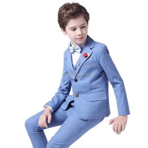 Suits Brand Flowers Boys Formal Suit Wedding campus student Tuxedo Dress Gentleman Kids Jacket Vest Pants 3Pcs ceremony Costume 230310