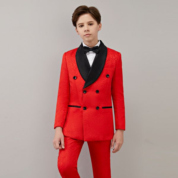 Costumes Enfants formel Double boutonnage Costume ensemble garçon fête de mariage Peformance Costume enfants Blazer pantalon 2 pièces vêtements Six bouton 230830