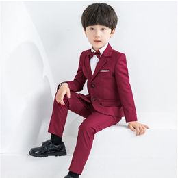 Costumes Enfants Formelle P ographie Costume Fleur Garçons Blazer Robe De Smoking Costume De Mariage Adolescent Enfants Manteau Pantalon Chemise 3 Pcs Baptême Vêtements 221205