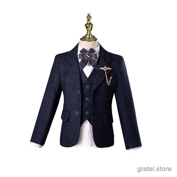 Costume enfants luxueux anniversaire de fête de mariage porte garçons costume formel gentleman kids violon show stel