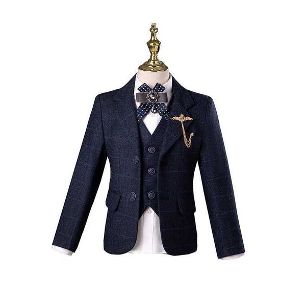 Costume enfants luxueux anniversaire de fête de mariage porte garçons costume formel gentleman kids violon show stel