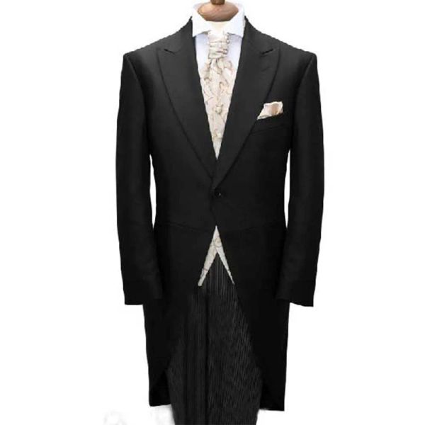 Costumes sur mesure pour mesurer le hayon noir pour les hommes, hayon de smoking à longue queue sur mesure, costumes d'hommes sur mesure