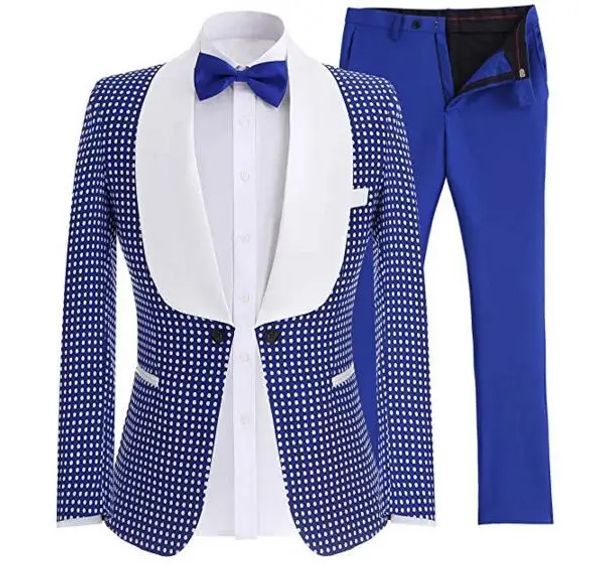 Trajes personalizados de doble botón Blazer Wool Royal Blue Business Gentle Men Suits Trajes para hombres Boda Best Man Tuxedo