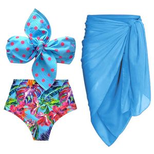 Costumes Fashion Print Place Bikini Set Butterfly Embellied Tube Bra High Wony Tummy Thong Two Piece Elegant Swimwear Push Ups 2024