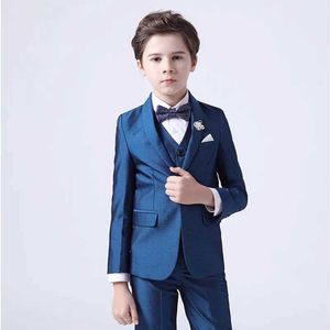 Pakken Flower Boy Suit voor bruiloft Kinderen Piano Ceremonie Kostuum Blazer kledingset jongens formele fotografie pakken voor prom party