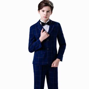 Pakken Flower Boy Wedding Suit Kinderjas+Vest+Broek+Bowtie 4pcs Tuxedo Clothing Set Gentleman Children Graduation Party kostuum