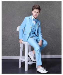 Pakken Flower Boys Blue Wedding Suit Kinderfoto Pak