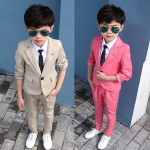 Pakken Flower Boys Formele jasbroek Tie 3 stks Pak Kids White Doop Wedding Party Kostuum Kinderen Performance Ceremonie Kostuumjurk 230131