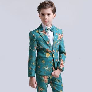 Pakken Flower Boys Formele trouwpak Kinderjas Vestbroek 3 stks kledingset Kinderen Performance Party Feest Tuxedo Dress Costume 230216