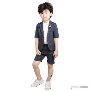 Costumes flower garçons d'été costumes formels gentleman blazer veste pant 2pcs vêtements ensembles enfants de mariage de mariage de mariage smoking costume